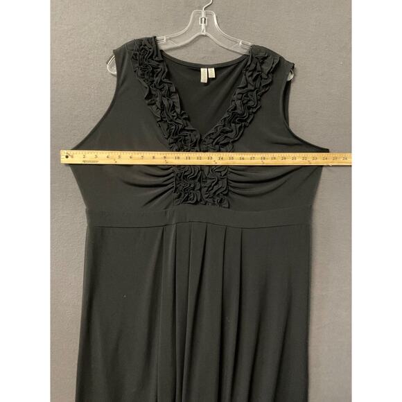 Madison Black Ruffle Detail Dress 3X Plus Women’s Sleeveless Elegant Style - Picture 4 of 5